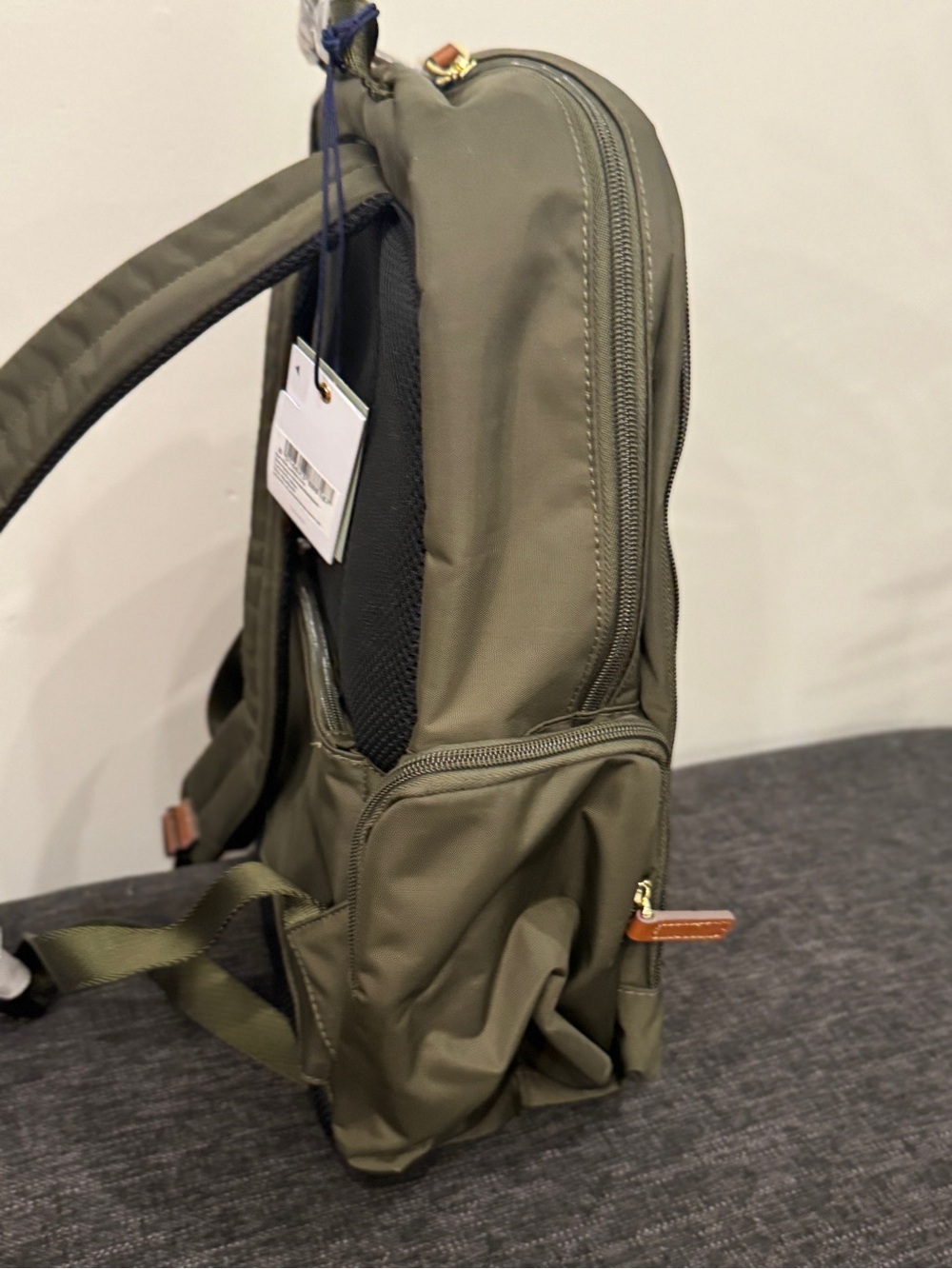 Bric's X-COLLECTION NOMAD BACKPACK Olive Green bag Tan Leather Accents ❤️🔥 - Picture 11 of 11